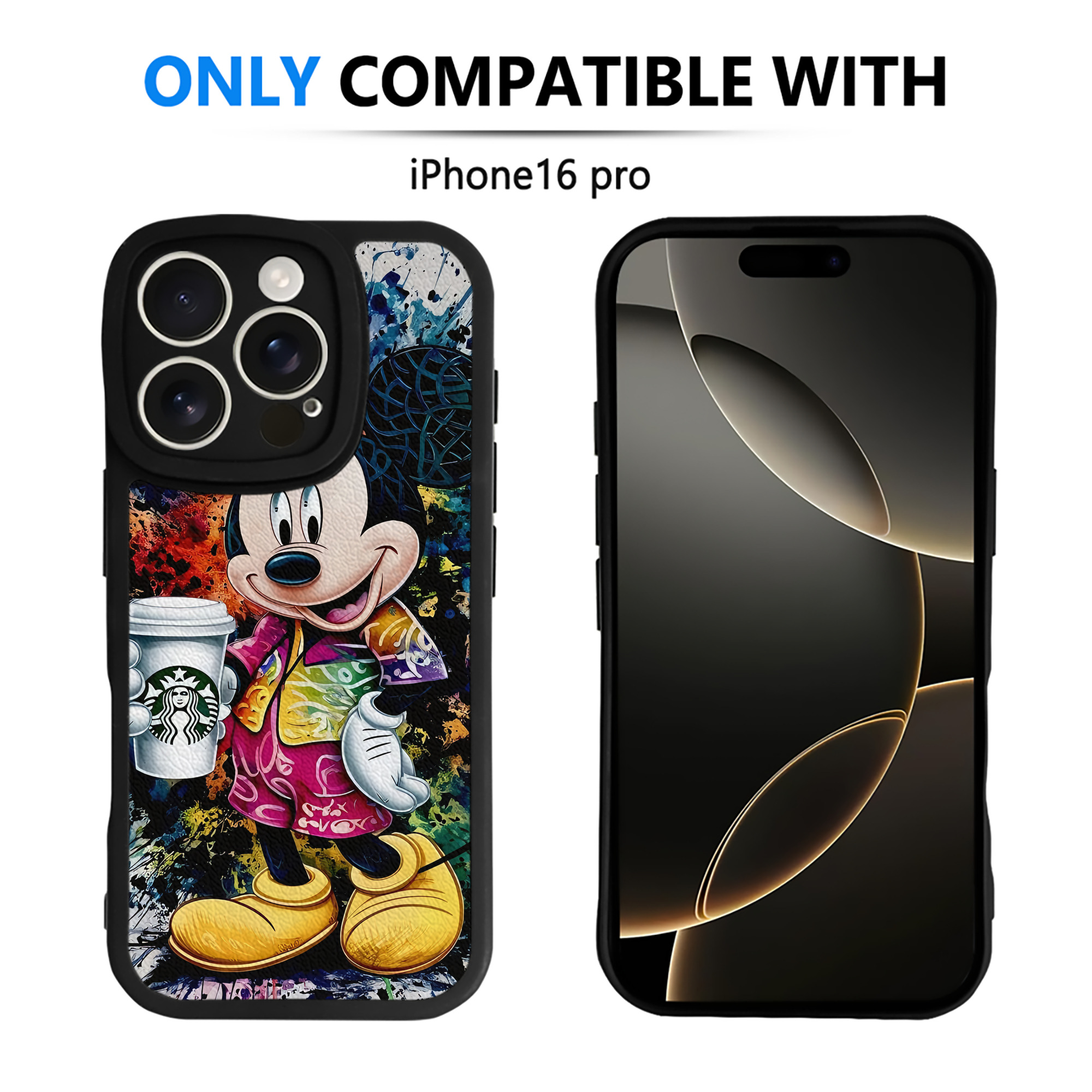 （画像用） ミッキーマウス Mickey Mouse 【iPhone 16シリーズ対応】シリコンスマホケース（レザー調） 材質：シリコン